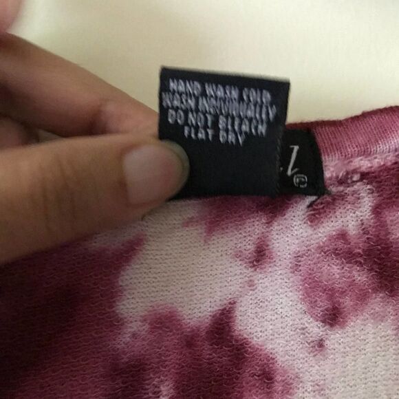 Wet Seal Shirt Womens XL Tie‎ Burgundy Dye Top Long Sleeves Lightweight - Picture 9 of 12